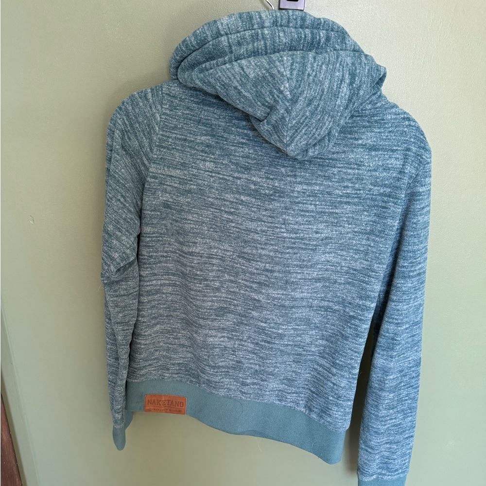 Naketano 🦌 teal velour hoodie size medium / small - Picture 9 of 9